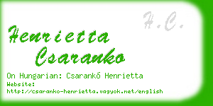 henrietta csaranko business card